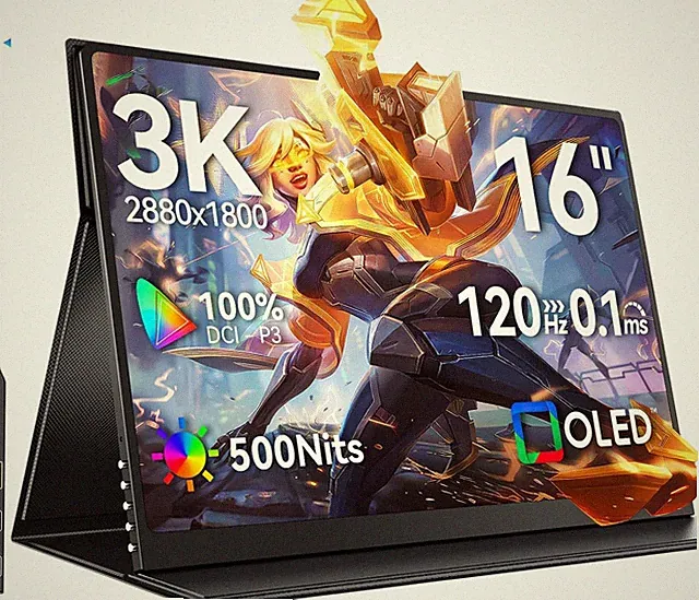 0.1ms 120Hz OLED UPERFECT 3K 16inch Portable Monitor 500nit