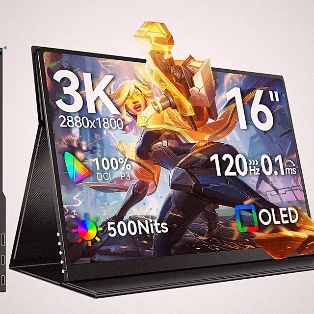 0.1ms 120Hz OLED UPERFECT 3K 16inch Portable Monitor 500nit