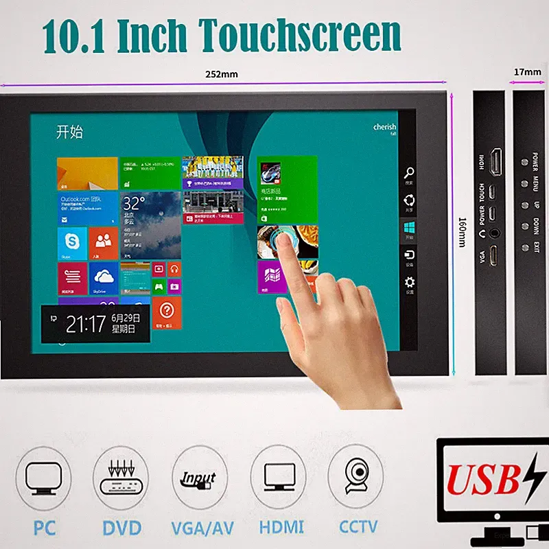 10.1" Monitor for Raspberry Pi 4B 3B 1280*800 Touchscreen Plug and Play screen