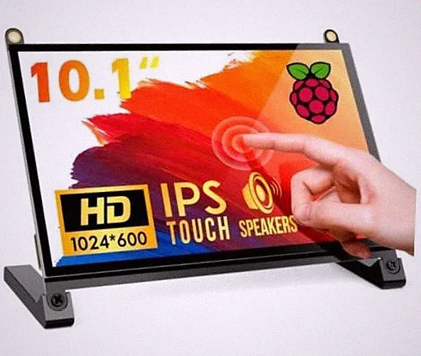 10.1" Touchscreen Monitor, 1024x600 IPS Raspberry Pi Screen, HDMI 10.1 Inch