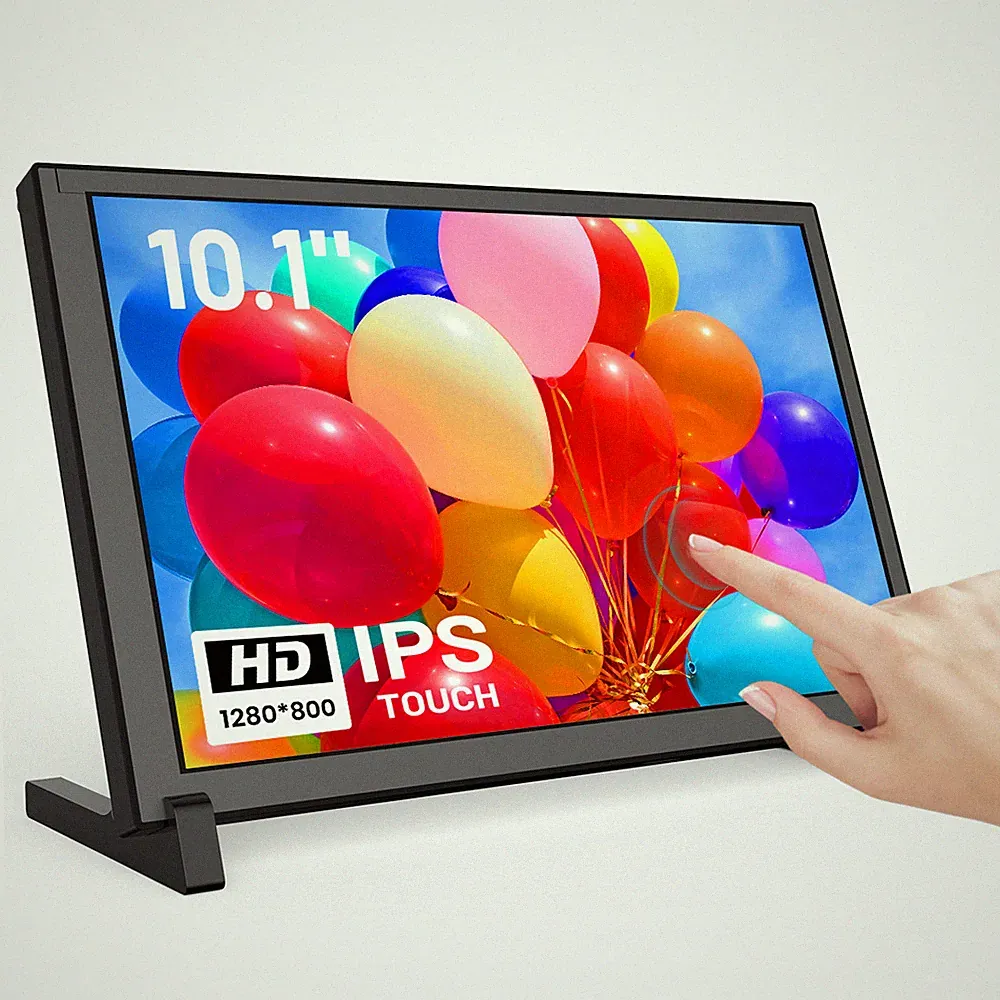 10.1" Touchscreen Monitor for Raspberry Pi 5 4B 1280x800 LCD Display with Stand