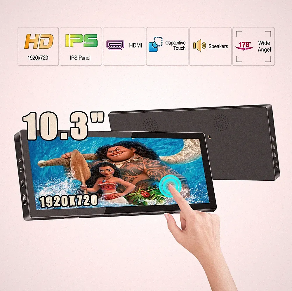 10.3" IPS Touchscreen Portable Monitor HDMI/Type-C, VESA, for Laptop/Switch/PS5