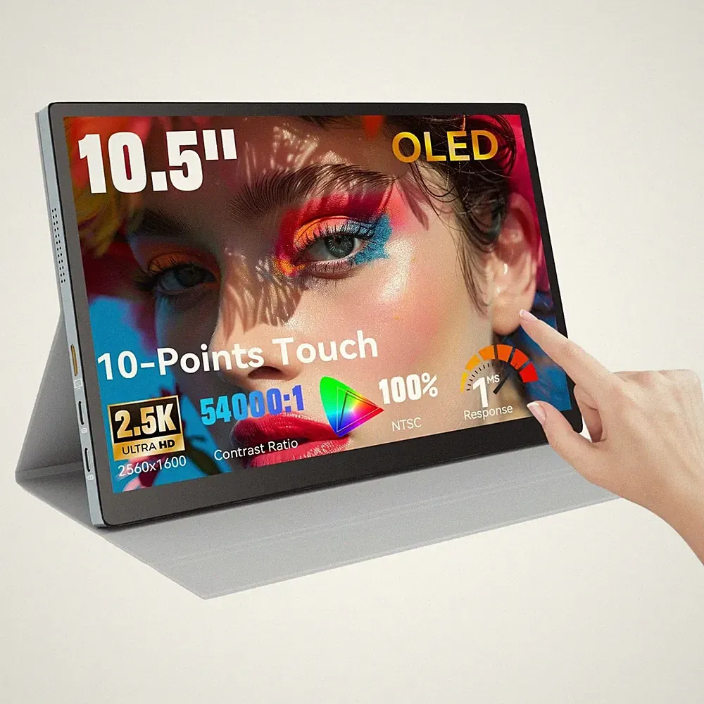 10.5" Portable Monitor 2.5K OLED UHD USB C HDMI Computer Touch Screen Display