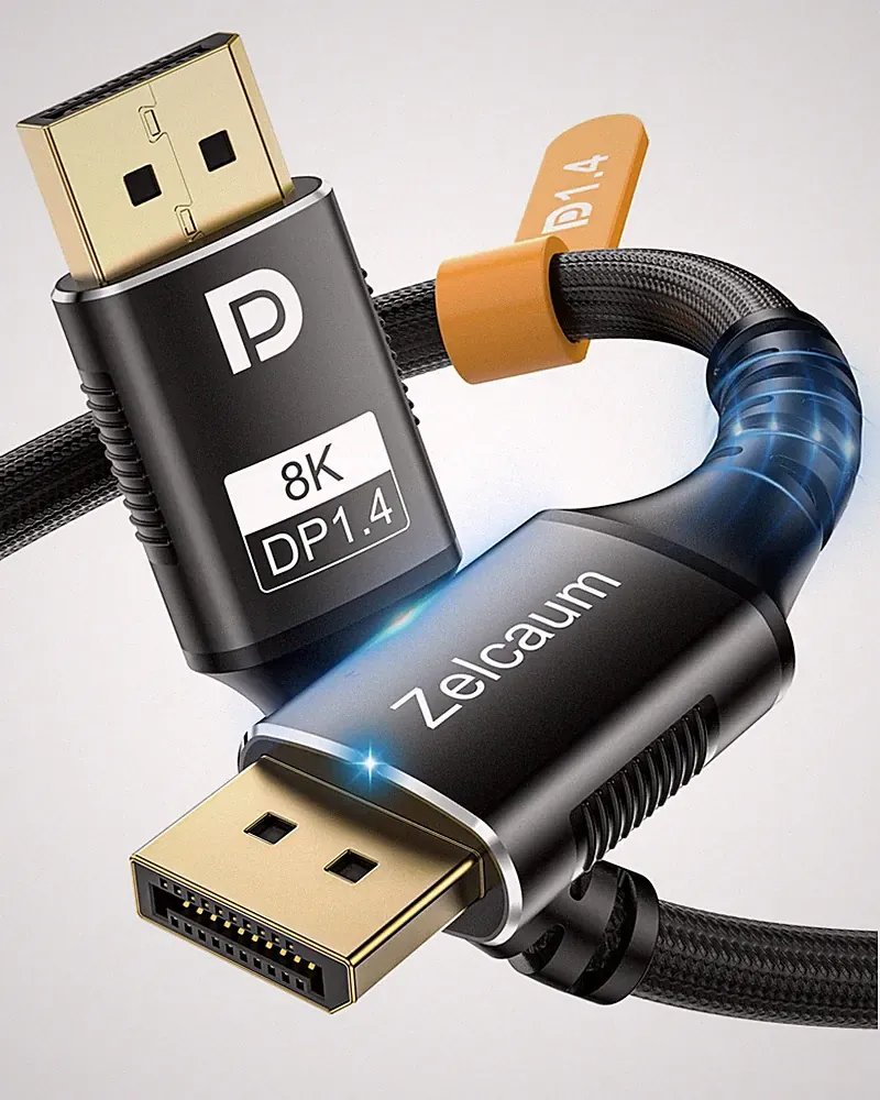 10 FT DisplayPort 1.4 Cable Braided DP Cord 8K 60Hz 4K 144Hz Gaming Monitor