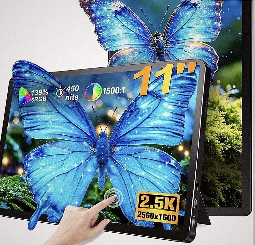 11" 2.5K Portable Monitor Touchscreen,139% sRGB for MacBook(Black) | black