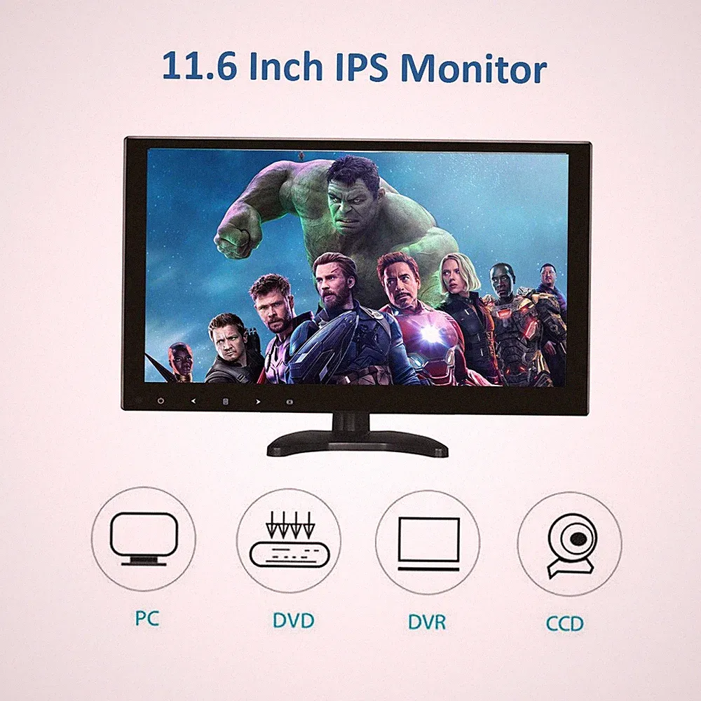 11.6" Portable 1080P IPS Monitor for Raspberry Pi, PS3, PS4, HDMI Screen