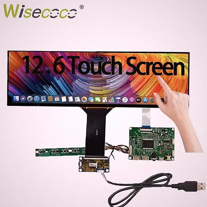12.6'' 1920x515 Stretch Bar IPS Lcd Touch Screen Display HDMI Board For Gaming