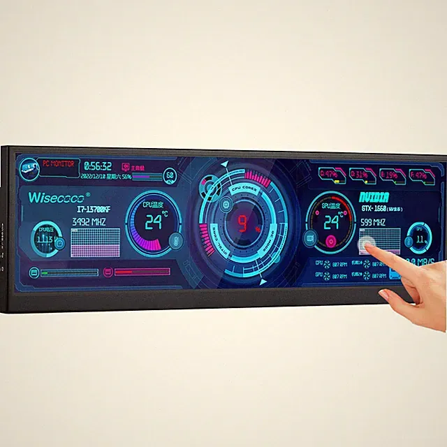 12.6 Inch Mini Touch Screen Monitor Secondary Screen Stretched Bar Lcd Display