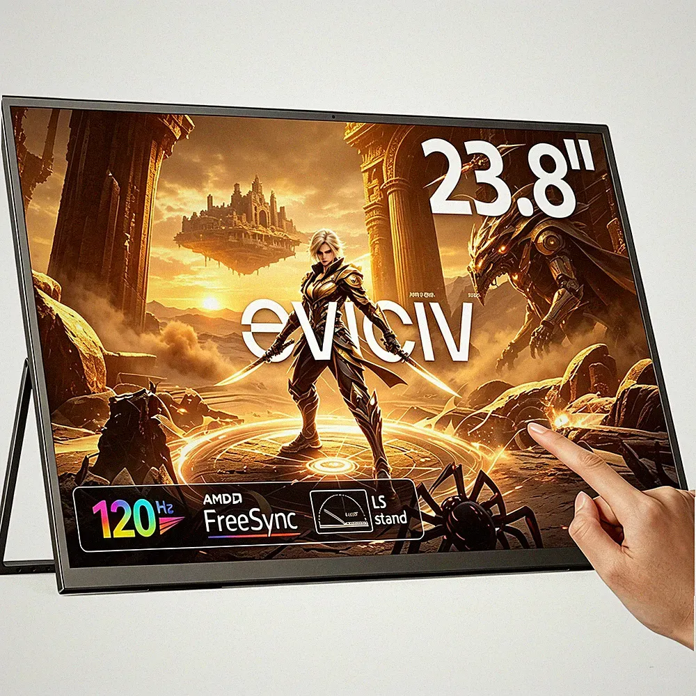 120Hz 1080P Touchscreen 23.8" FHD Portable Monitor Freestanding Extended Screen