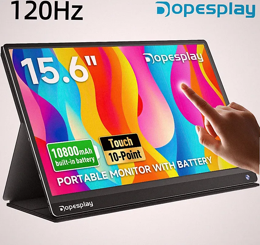 120Hz 15.6" Portable Monitor (Touch Screen) IPS 1080P FHD Monitor Extender USED