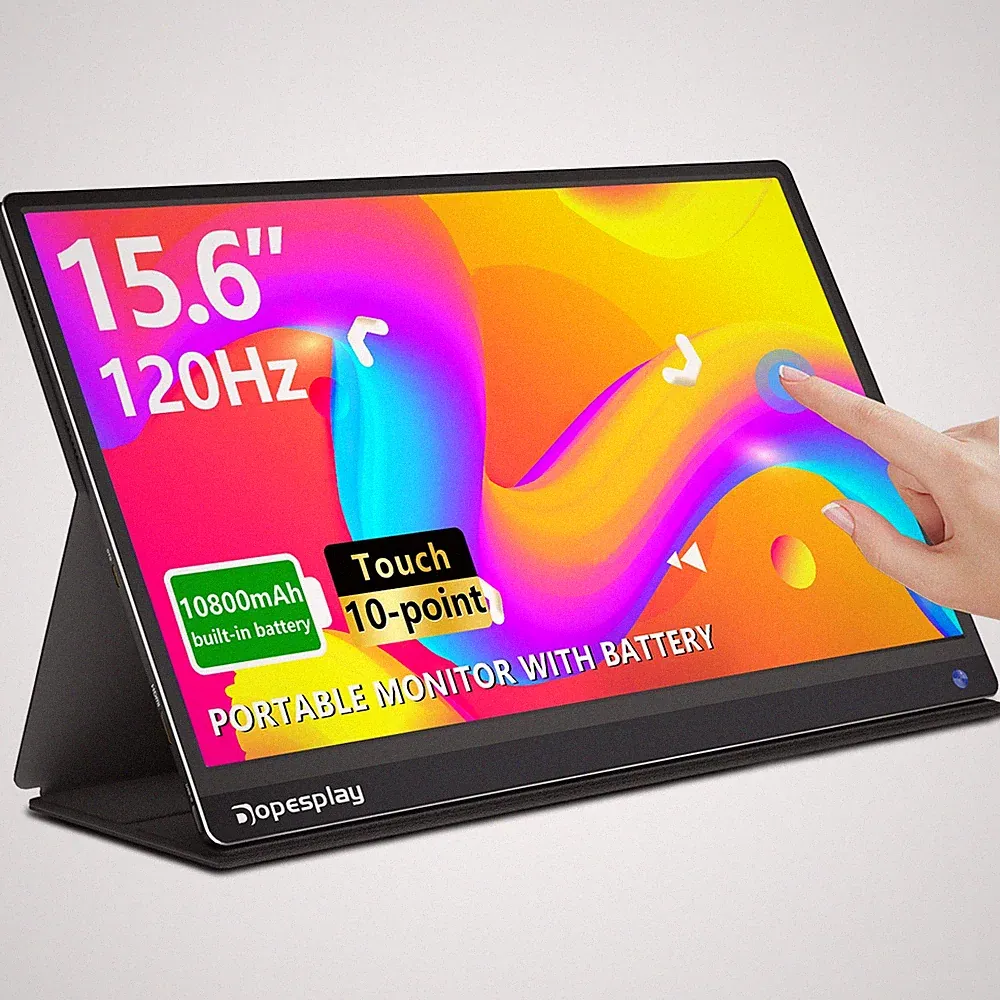 120Hz 15.6" USED Portable Monitor Touch Screen IPS LCD 1080P FHD 5000mAh Gaming