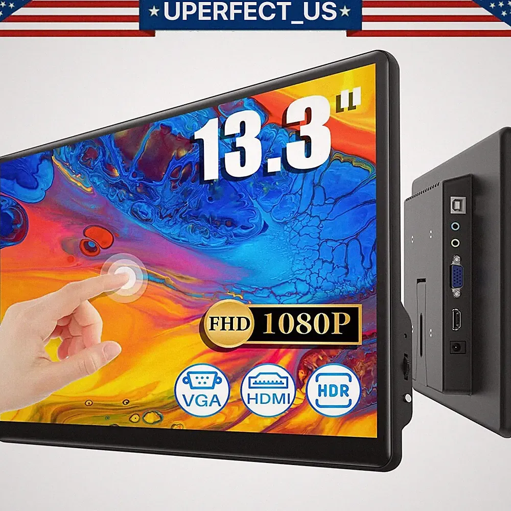 13.3" 1080P Portable Game&Office Monitor Screen VESA Display Touchsreen For PS5