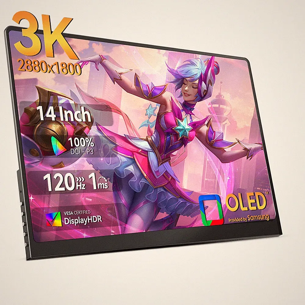13.3" 3K OLED Portable Gaming Monitor 120Hz Computer Display For Switch Xbox PS