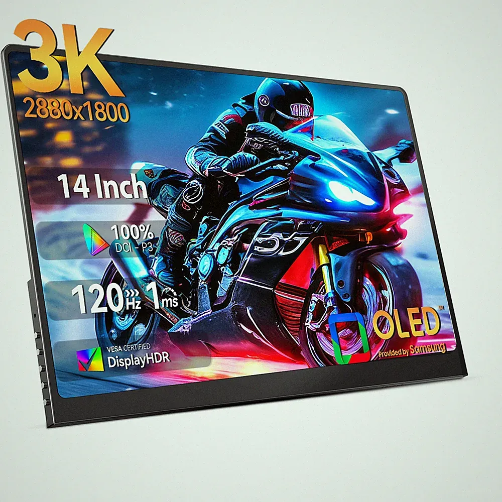 13.3" 3K OLED Portable Gaming Monitor 120Hz Computer Display for Switch Xbox PS5