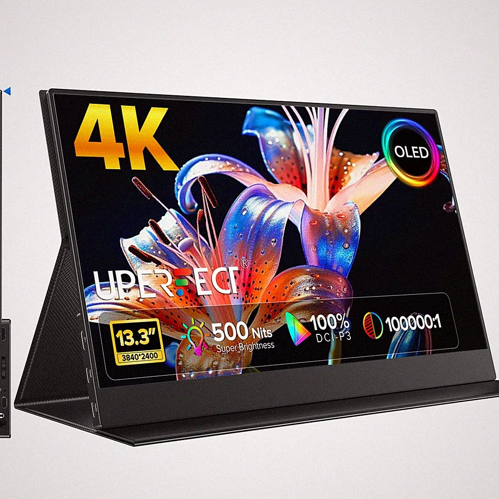 13.3" OLED Portable Monitor 3840 * 2160 Ultra HD Second Display 100000:1 Display