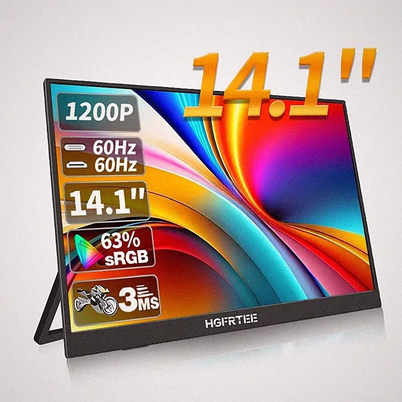 14.1" Portable Monitor IPS Second Screen for Laptop HDMI USB Gaming Xbox Pi