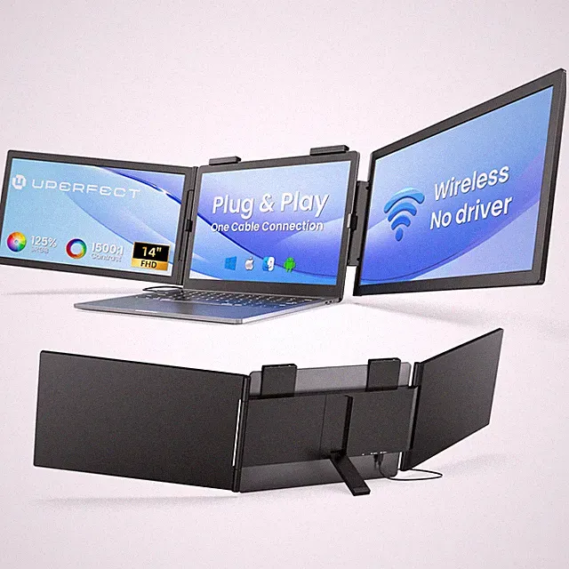 14'' 1080P Wireless Portable Monitor Plug -Play Extender Monitor for MacOS/Win
