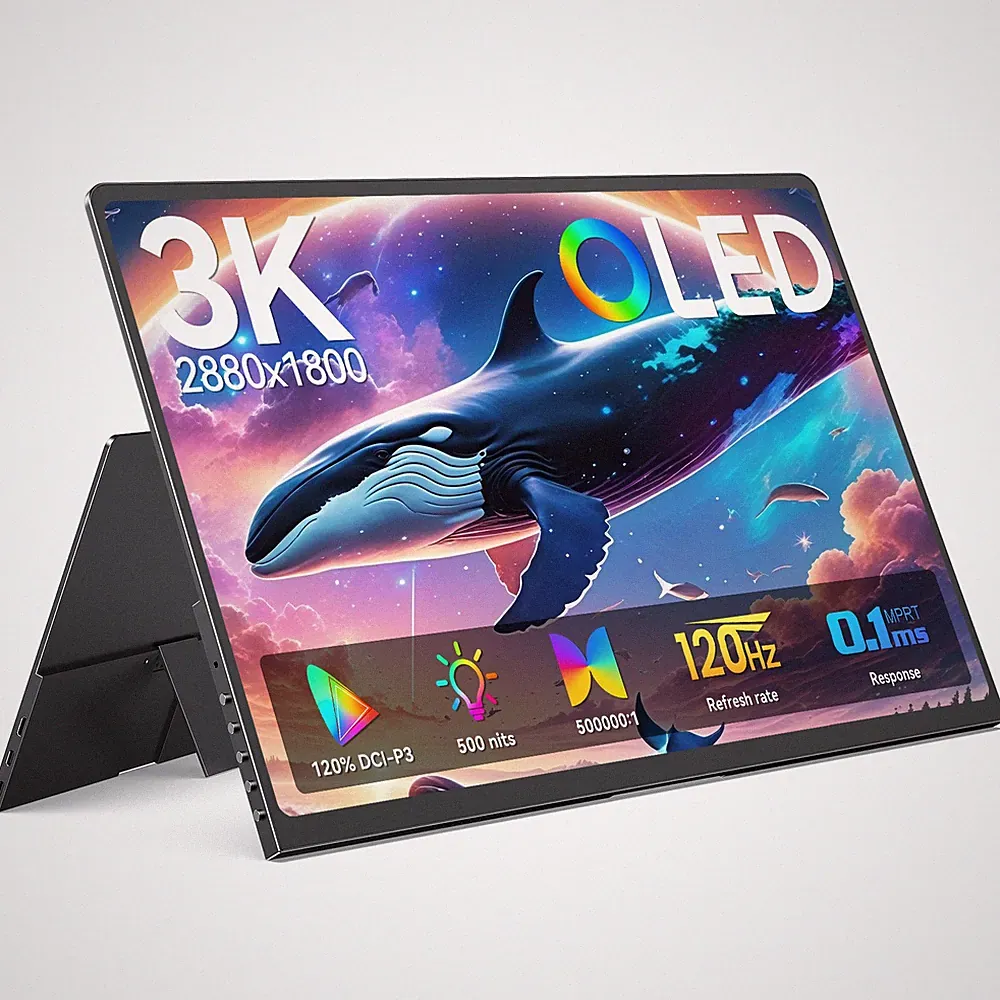14" 3K Portable Monitor 120Hz OLED Display 2880 x 1800 100000:1 Screen w/VESA