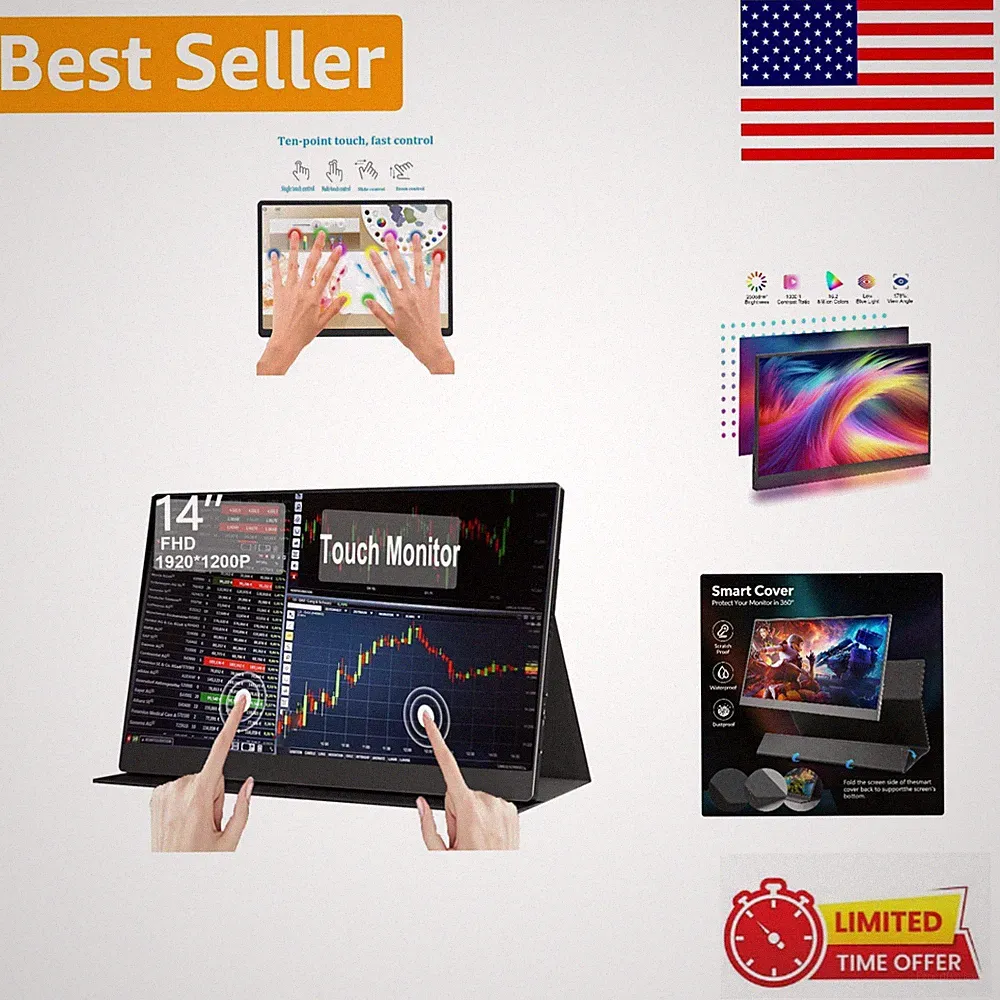 14-Inch Full HD Touch Display - IPS HDR Monitor for Laptops & Gaming Consoles