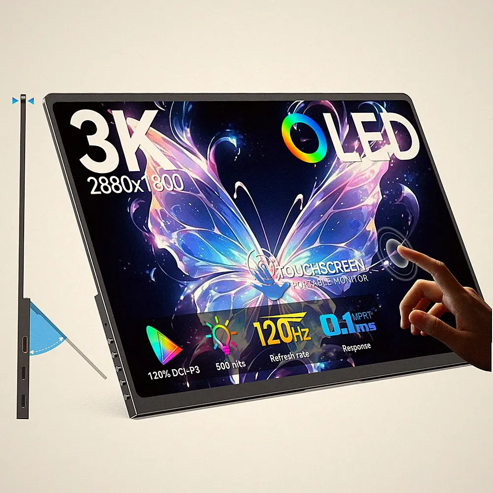 14 Inch OLED Portable Monitor 3K 120Hz Gaming Monitor Display 16:10 QHD Screen