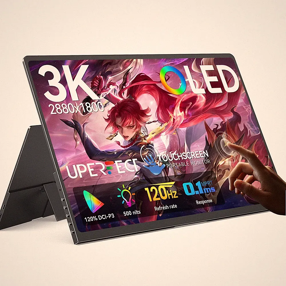 14" Touchscreen OLED 120Hz Portable Monitor 2880 * 1880 HDMI USB C For Computer