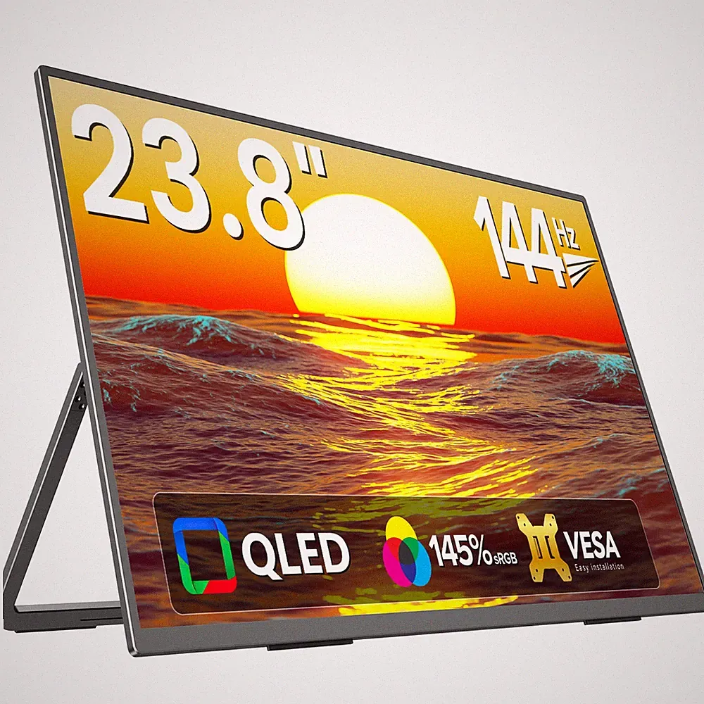 144Hz Gaming Monitor 23.8" Full HD Portable Screen USB C Monitor for PS4/5 Xbox