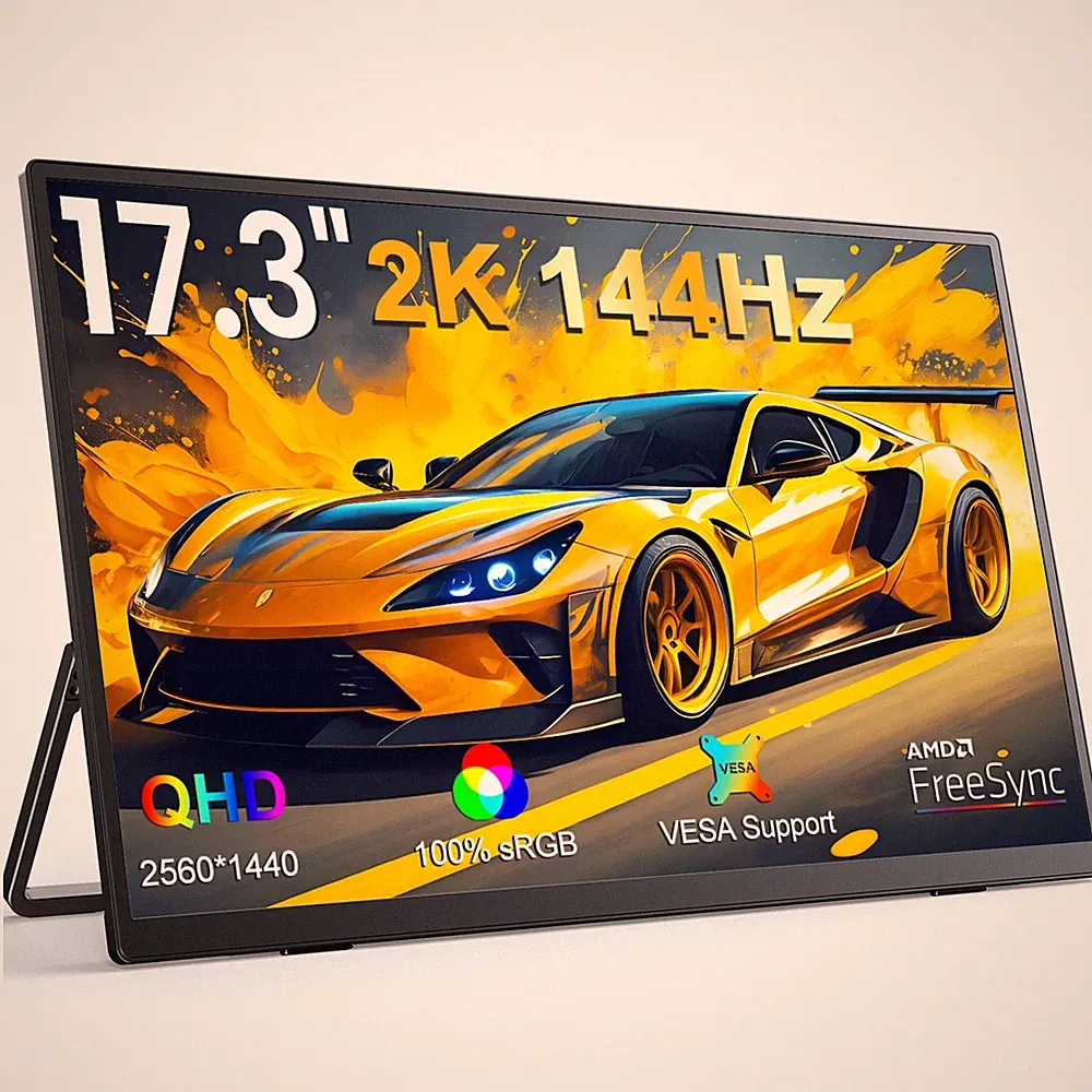 144Hz Gaming Screen 17.3 Inch 2560x1440 2K Portable Monitor Feeesync for PS4/5