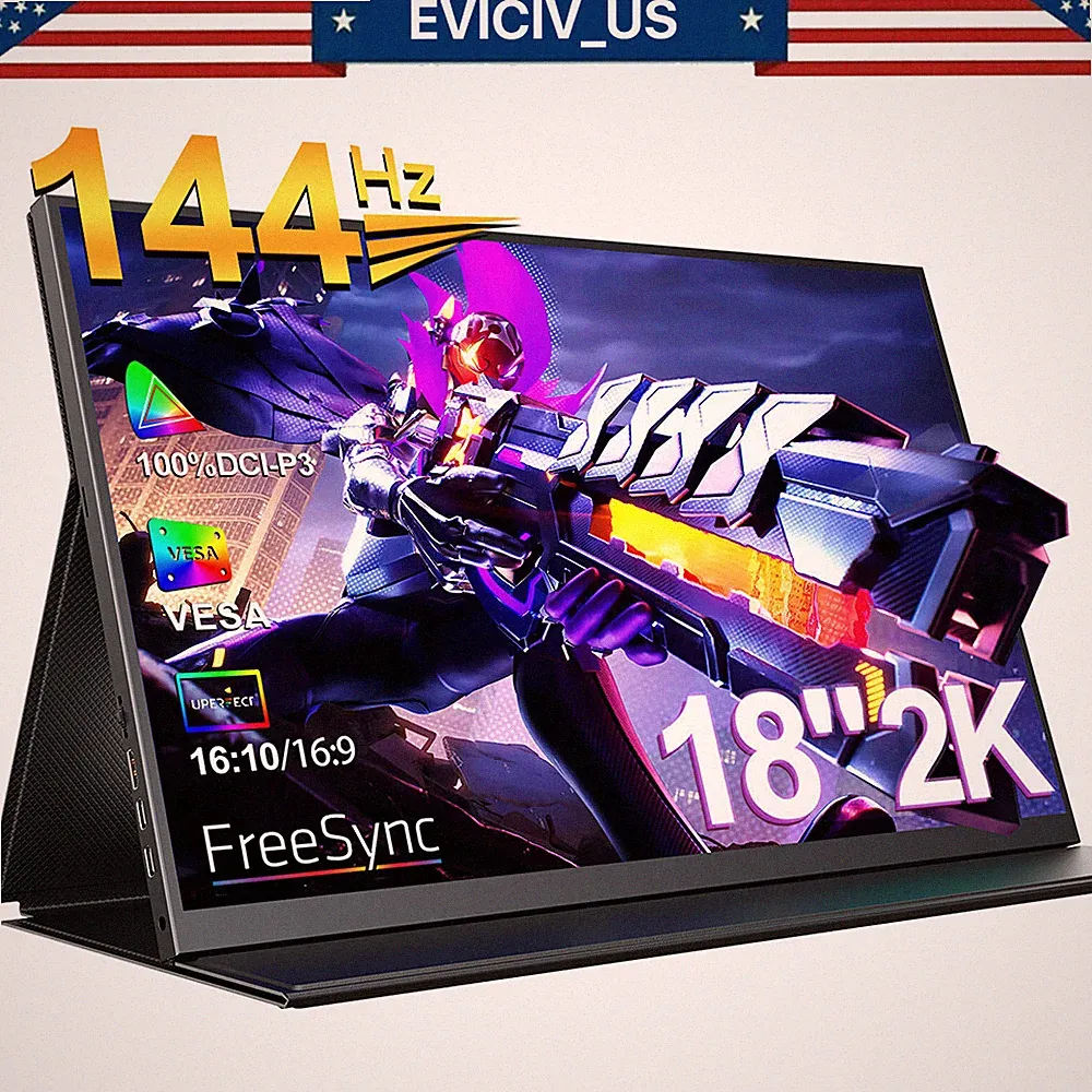 144Hz Portable Monitor 18.0" 2.5K Screen Gaming Monitor For PS 5/Xbox/Handy 2023
