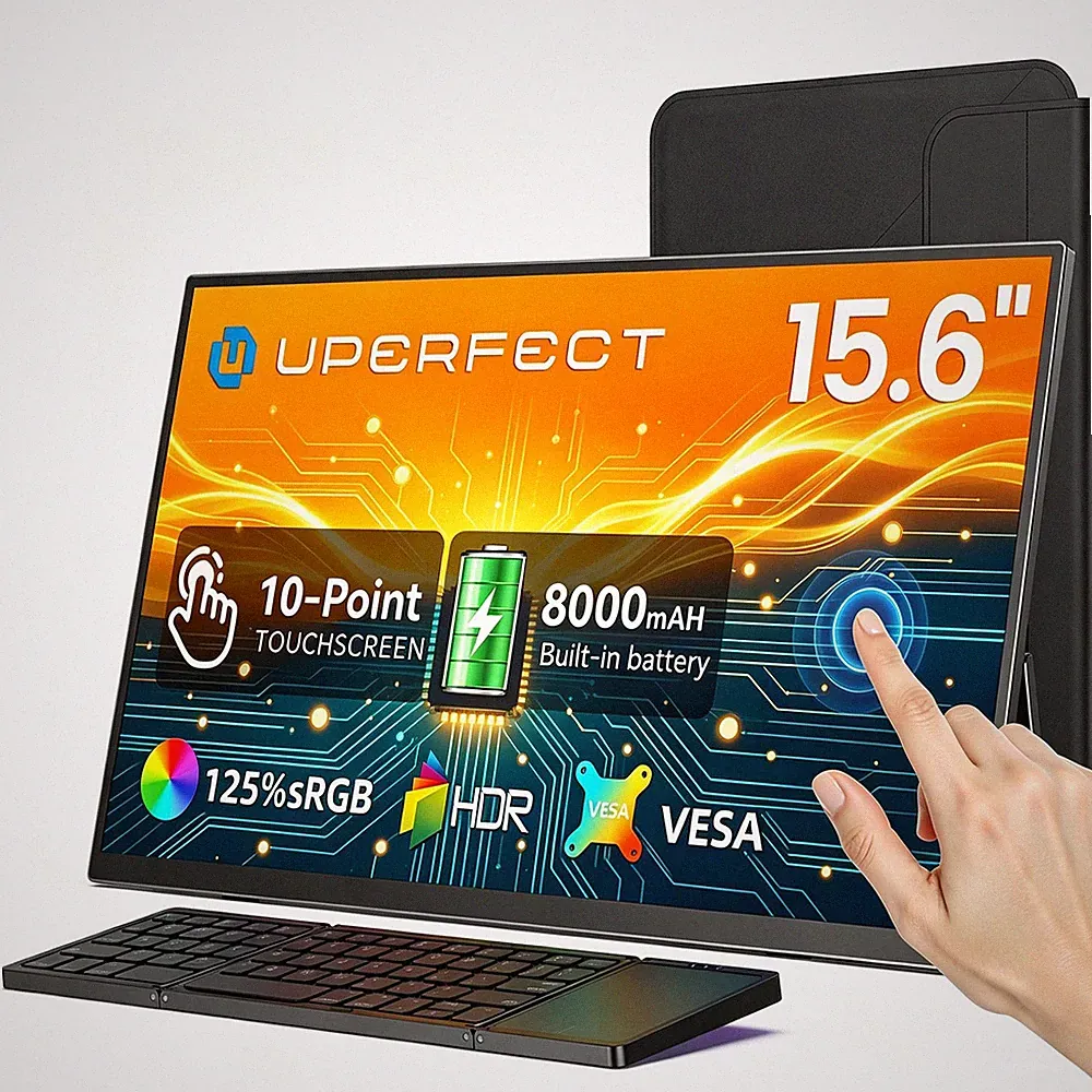 15.6'' 1080P Touchscreen FHD Portable Battery Monitor Ultra-Slim External Screen
