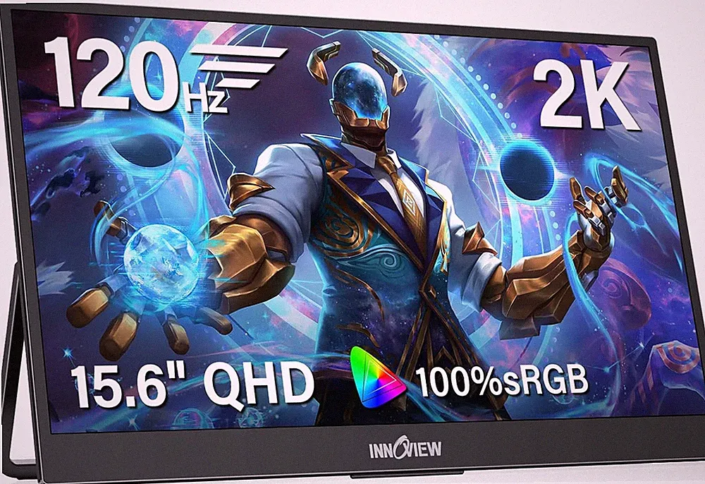15.6" 120Hz Portable 2K QHD Monitor | USB-C & HDMI | Travel Ready for Laptops