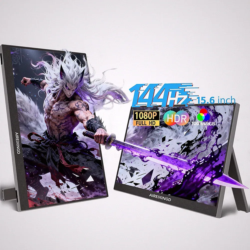 15.6'' 144Hz 1ms Portable Gaming Monitor, 1080P FHD Kickstand Portable Monito...
