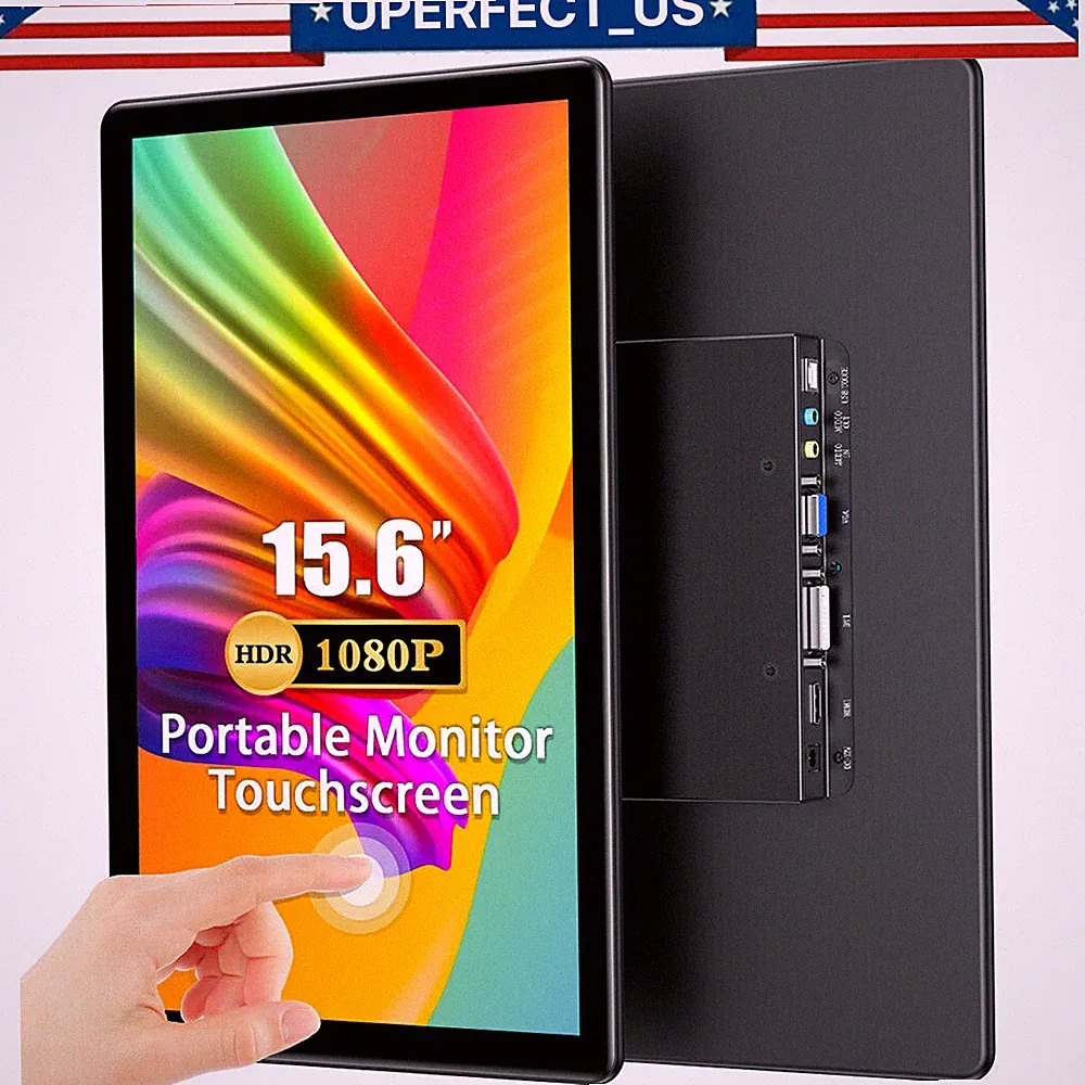 15.6" 16:9 Industry Monitor Touch Display DVI VGA HDMI Portable IPS Screen Used