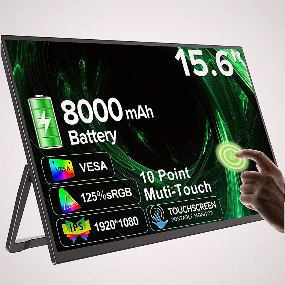15.6" Battery Touchscreen 1080P Portable Monitor with Bag & Bluethooth Keyboard