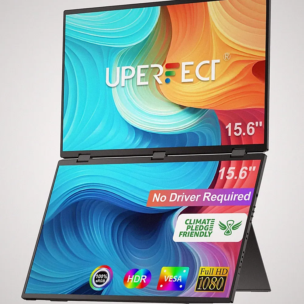 15.6" Dual Portable Triple Fold 1080P IPS Screen Monitor Extender for Laptop PC