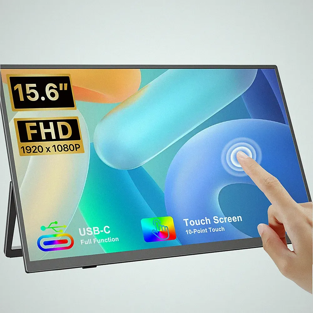 15.6" FHD Portable Monitor Touchscreen Display HDMI USB-C Gaming Monitor