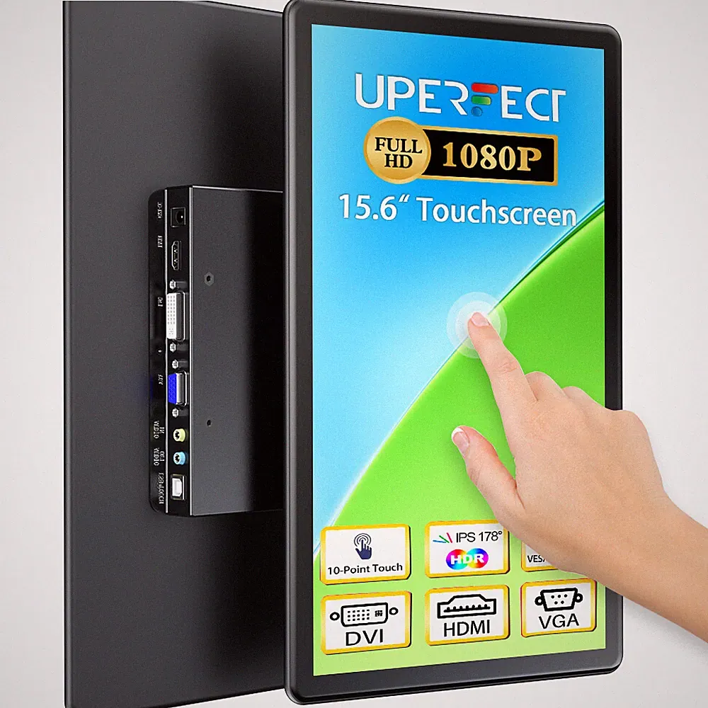 15.6" FHD Touch Screen Monitor Touscreen PC Screen Remote Control HDMI DVI-I VGA