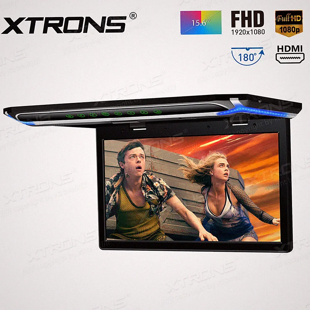 15.6" Full HD Car Roof Mounted Overhead Flip Down Monitor Game No-DVD HDMI 1080P