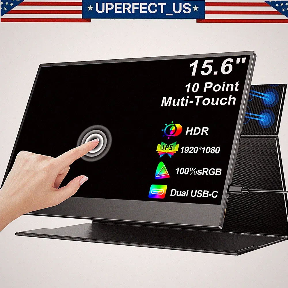 15.6 Inch 1080P Gaming IPS HDR Touchscreen Monitor Portable Screen w/ HDMI USB-C