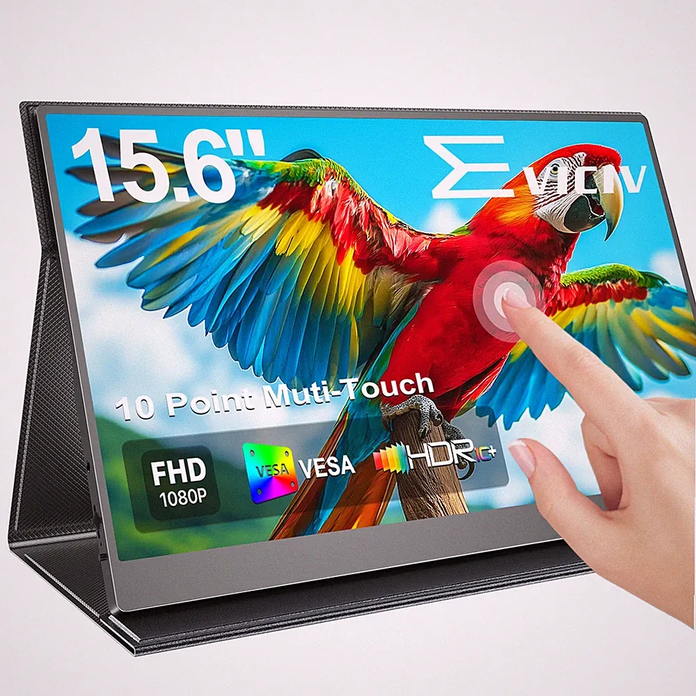 15.6 Inch 1080P Portable Monitor w/IPS Touchscreen Powered USB C Eye Care Screen