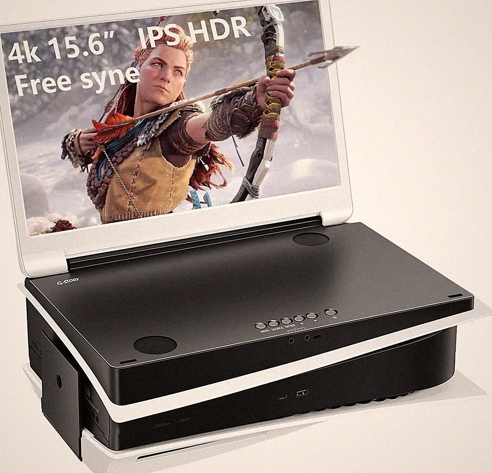 15.6 Inch 4K IPS Portable Gaming Monitor for PS5 HDR 60Hz Dual HDMI Speakers