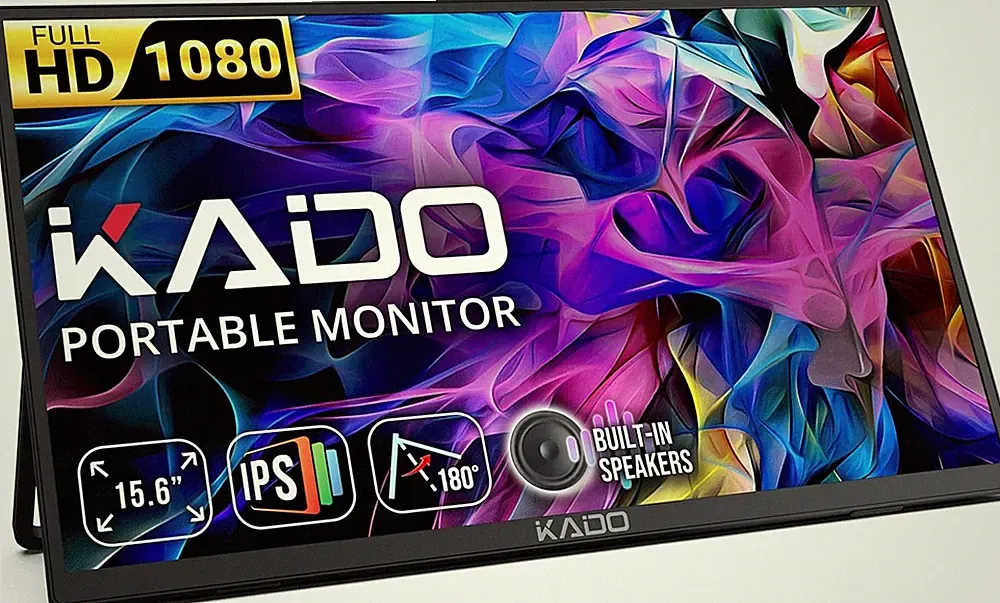 15.6-Inch 75Hz Portable Monitor, FHD 1080p IPS Display, USB-C, Built-in Speakers