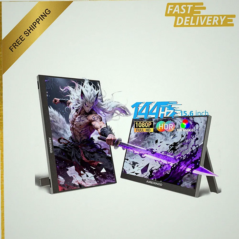 15.6 Inch Portable Gaming Monitor, 144Hz 1ms Response HDR IPS FHD, External