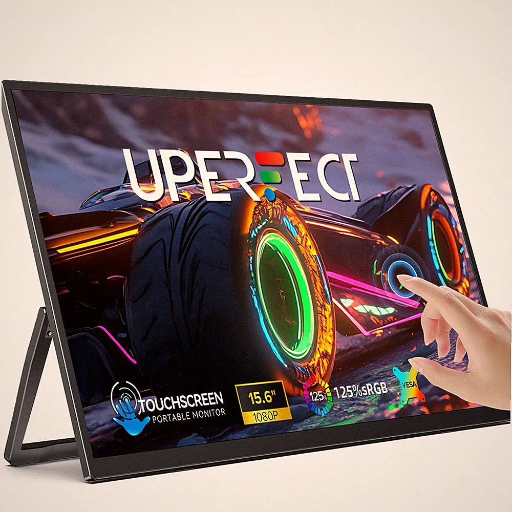 15.6 Inch Portable Monitor 1080P Touchscreen HDMI USB C Screen w/Kickstand& VESA