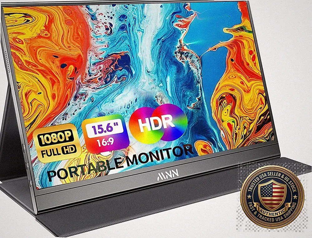15.6 inch Portable Monitor FHD 1080P USB-C HDMI Gaming Display IPS