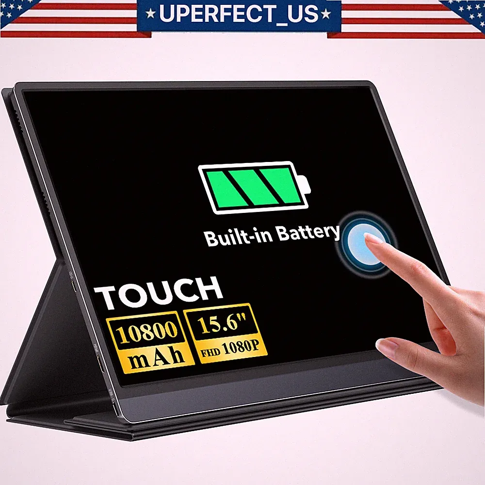 15.6" IPS HDR 120HZ 10-Point Touchsreen USB C Monitor Built-in 10800mAh Battery