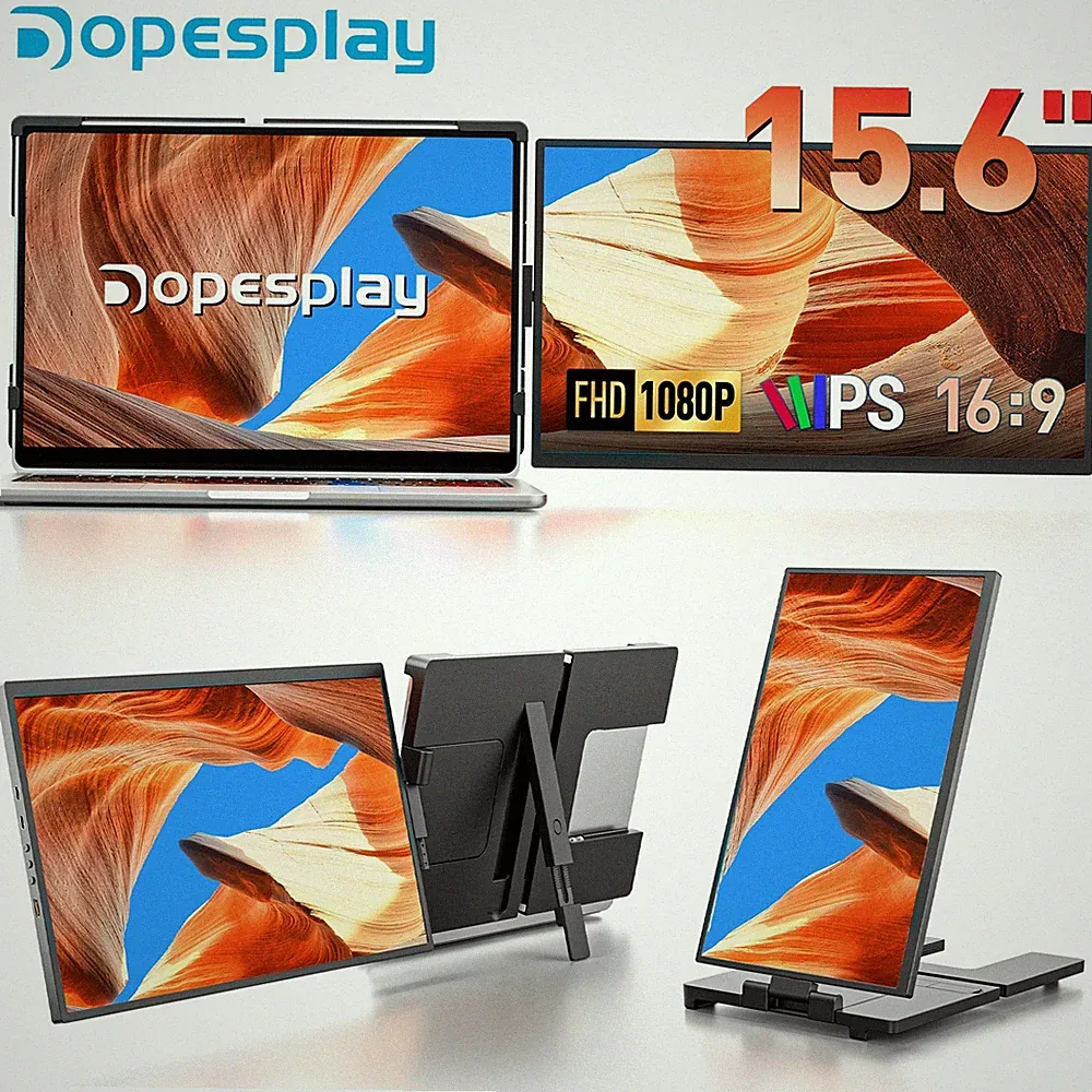 15.6" Laptop Screen Extender Portable Monitor 1080P PC Phone PS4/5 NS for 13-17"