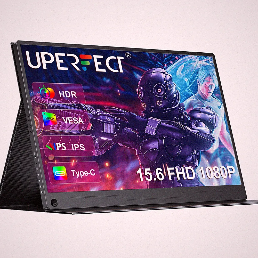 15.6" Portable Display UPERFECT 1080P Best Gaming Monitor Type C w/Leather Case