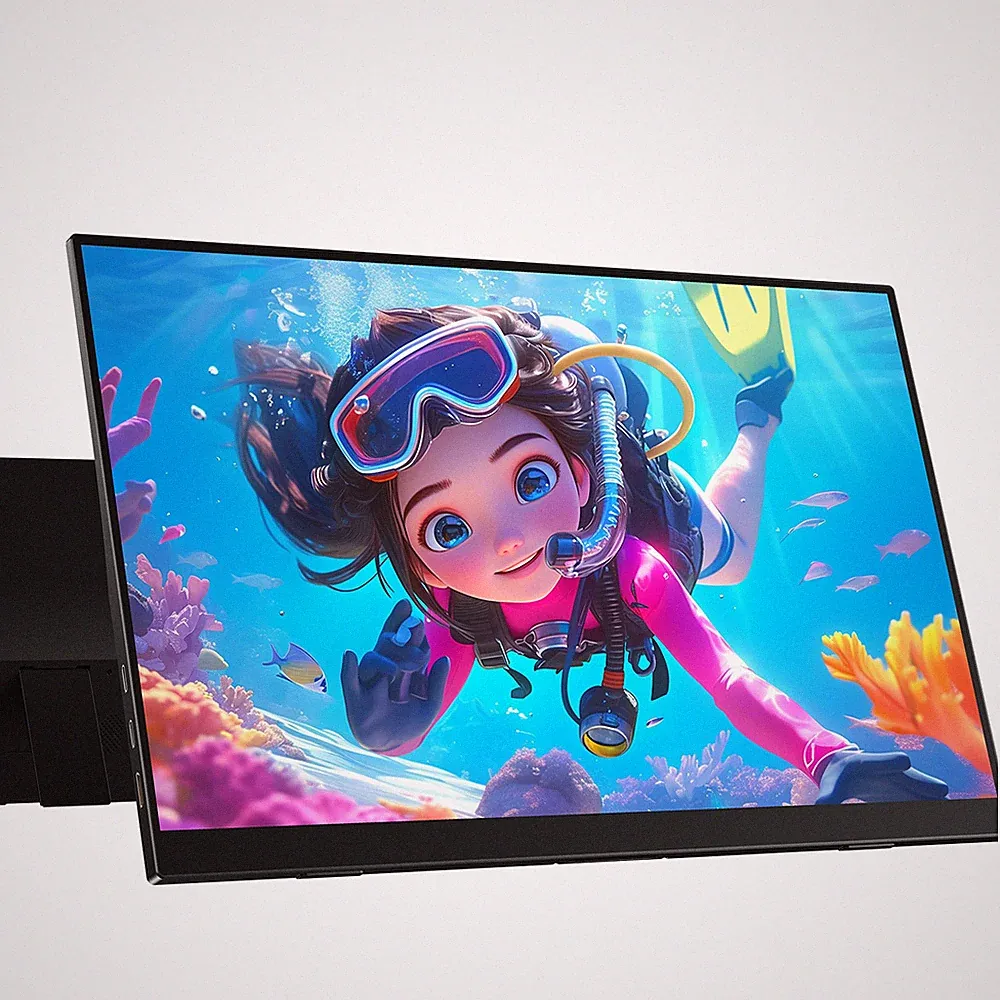 15.6" Portable Monitor 1080P Full HD Freestanding Display Monitor IPS LCD Screen