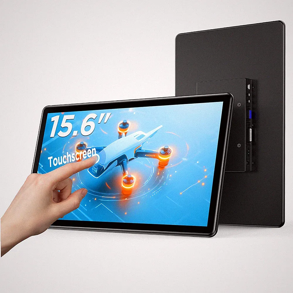 15.6" Portable Monitor DVI VGA HDMI Multi-ports 1080P Touchscreen Display w/VESA