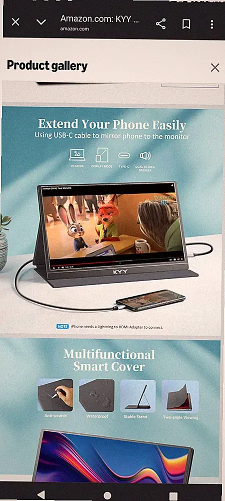 15.6 portable monitor type c by KYY take it with you!! new!!